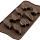 Silikomart - Silicone Brown 8 Compartment Nature Leaf Chocolate Mold (0.46 Oz Each) - SCG10