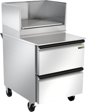 Silver King - 27” Prep Table With Upper Heat Shield Compartment, 2 Drawers, and 5” Casters - SKPZ27-EDUS1