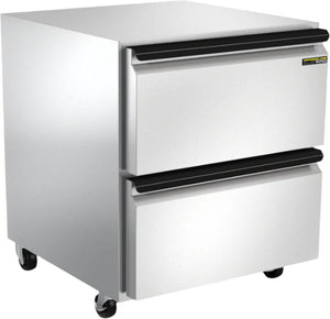 Silver King - 27” Undercounter Freezer with Two Drawers and 3" Casters - SKF27A-EDUS1