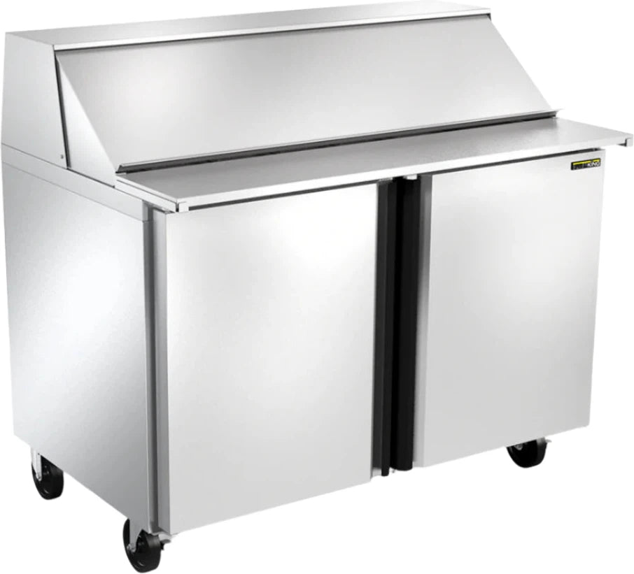 Silver King - 48” Prep Table With 10” Deep Cutting Board, Dual Door, and 5” Casters - SKP4812A-ESUS1