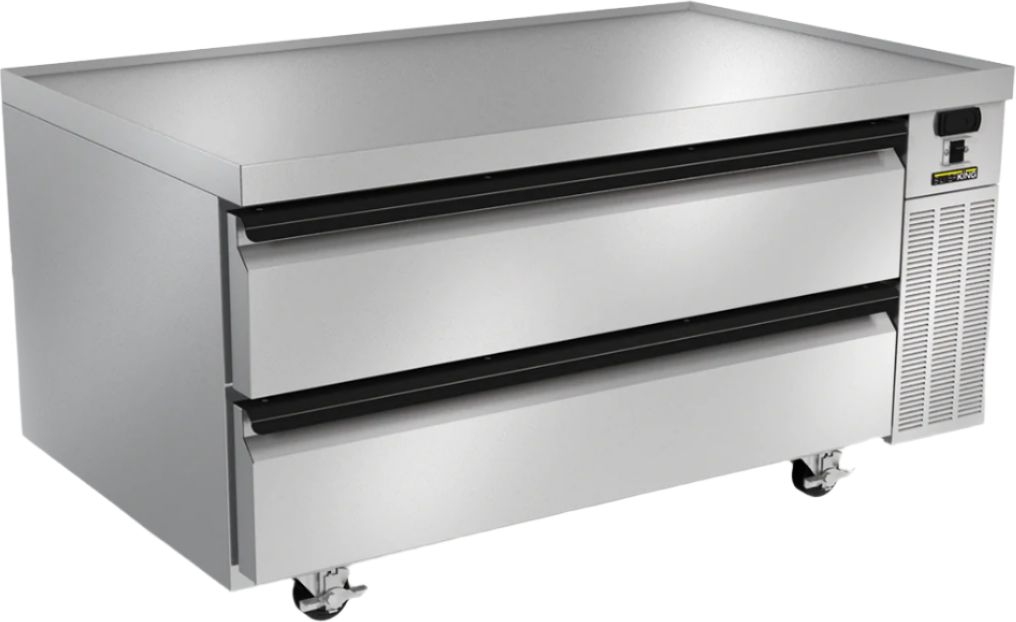 Silver King - 50” Chef Base Freezer with 2 Drawer and 4” Heavy-duty Soft Casters - SKFCB50H-EDUS1