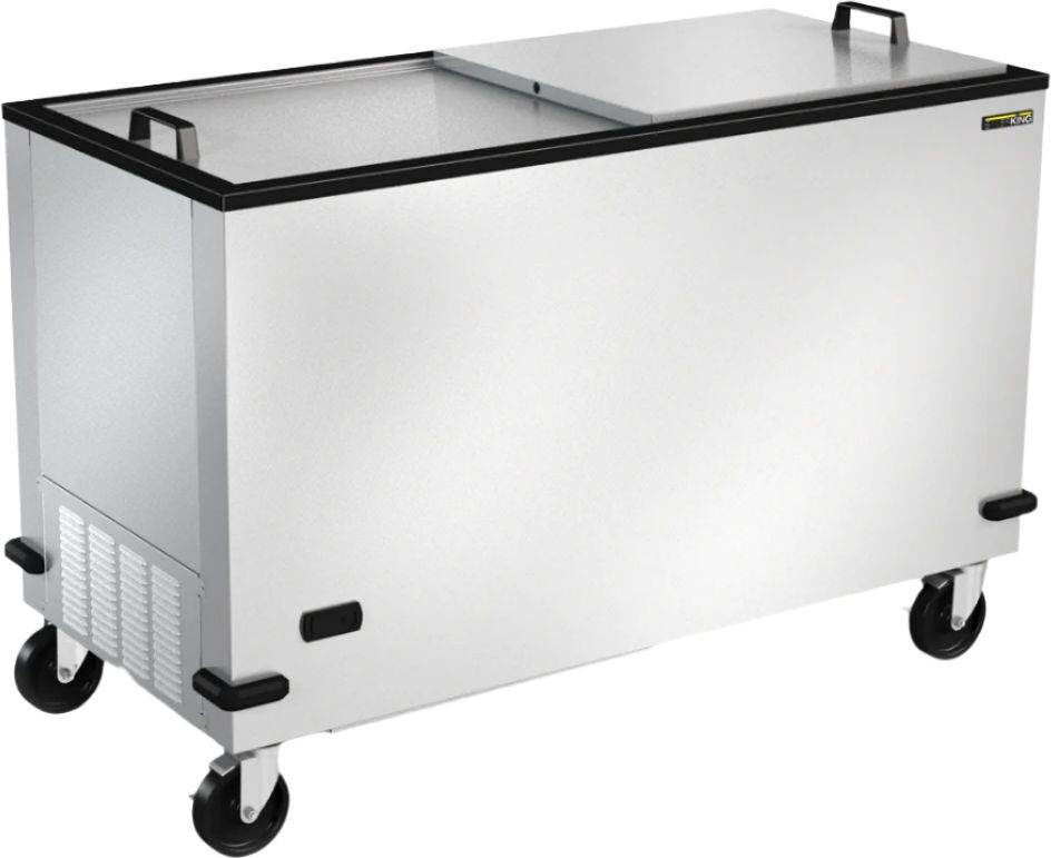 Silver King - 50” Mobile Freezer with Insulated Side-to-side Sliding Lids and 5" Casters - SKFMW50-ELUS1