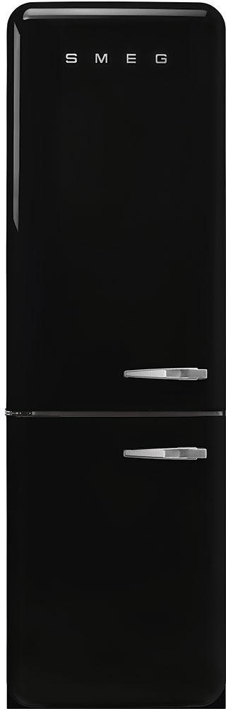 Smeg - 24" 50's Retro Style No Frost Refrigerator Left Hinge Black - FAB32ULBL3 (Special Order)