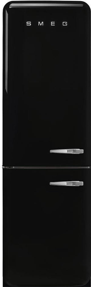 Smeg - 24" 50's Retro Style No Frost Refrigerator Left Hinge Black - FAB32ULBL3 (Special Order)