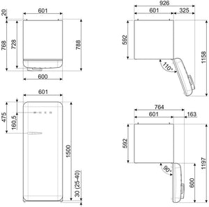 Smeg - 24" 50's Retro Style Refrigerator/Freezer Right Hinge Mickey Mouse - FAB28URDMM4 (Special Order)