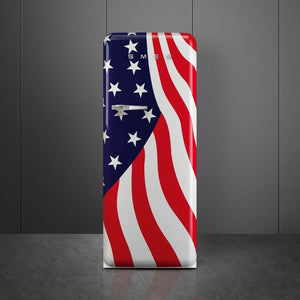 Smeg - 24" 50's Retro Style RefrigeratorRight Hinge American Flag - FAB28URDUS3 (Special Order)