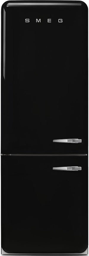 Smeg - 27" 50's Retro Style Bottom Mount Freezer Left Hinge Black - FAB38ULBL (Special Order)