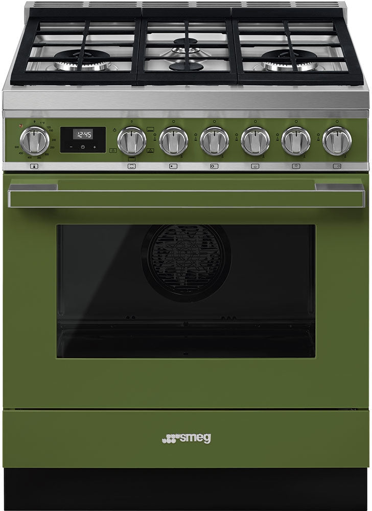 Smeg - 30" Olive Green Portofino 4-Burner Gas Range - CPF30UGGOG (Special Order)