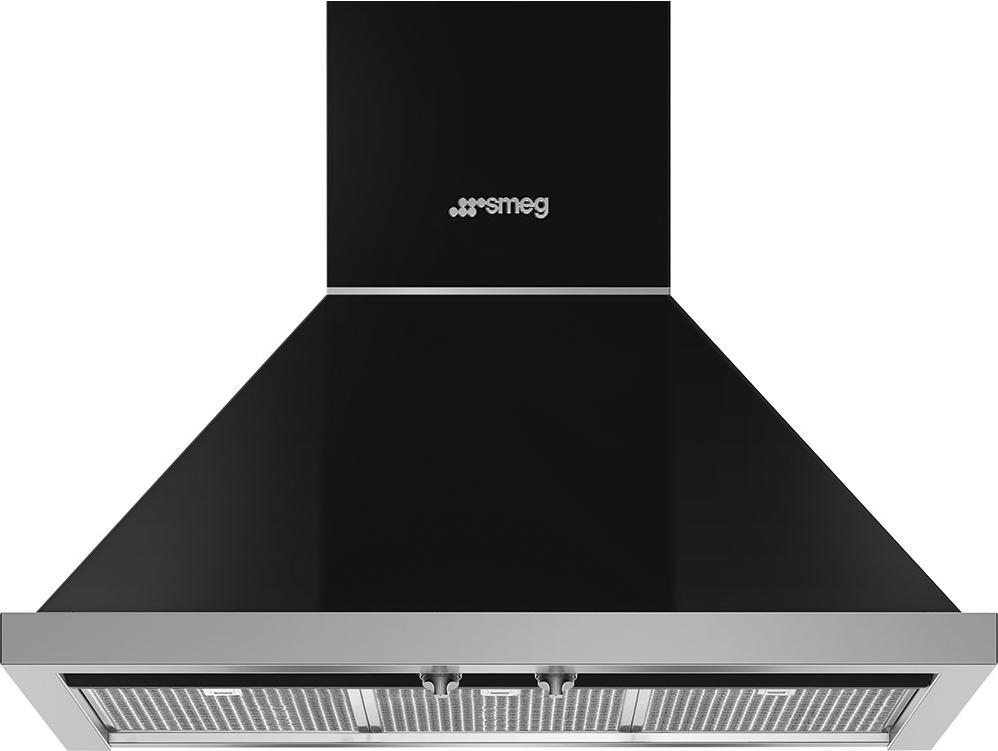 Smeg - 30" Portofino Wall Mount Vent Hood - Black - KPF30UBL (Special Order)