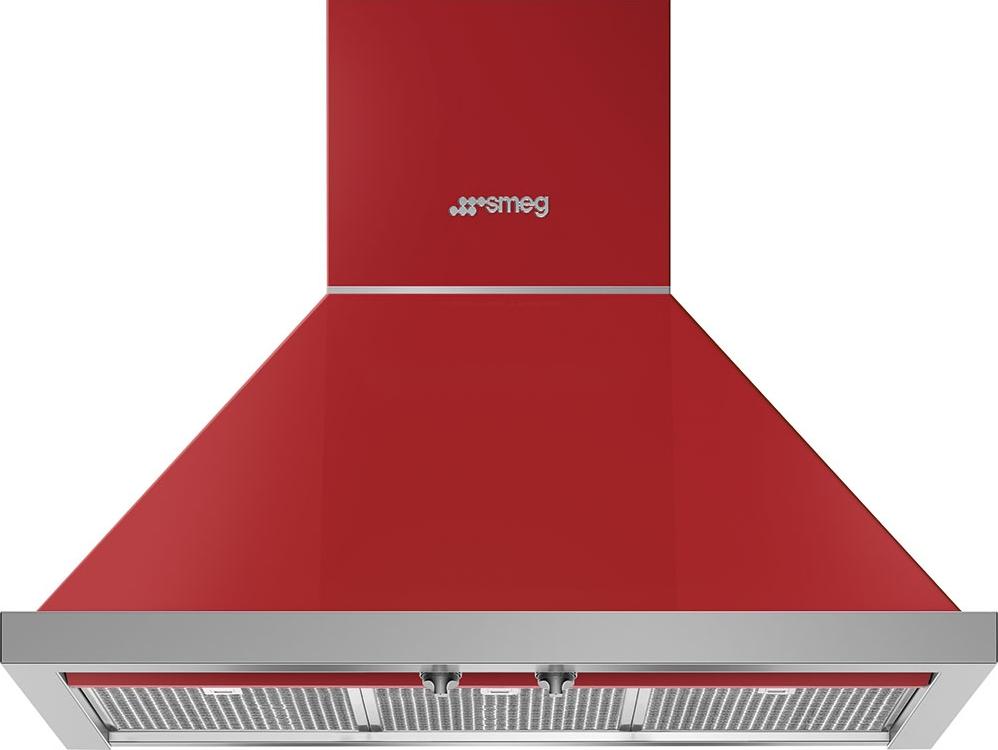 Smeg - 30" Portofino Wall Mount Vent Hood - Red - KPF30URD (Special Order)