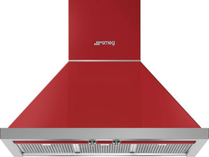 Smeg - 30" Portofino Wall Mount Vent Hood - Red - KPF30URD (Special Order)