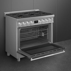 Smeg - 36" Dual Fuel Stainless Steel Professional Range - SPR36UGMX (Special Order)