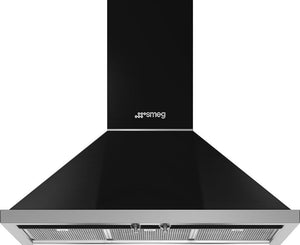 Smeg - 36" Portofino Wall Mount Vent Hood - Black - KPF36UBL (Special Order)