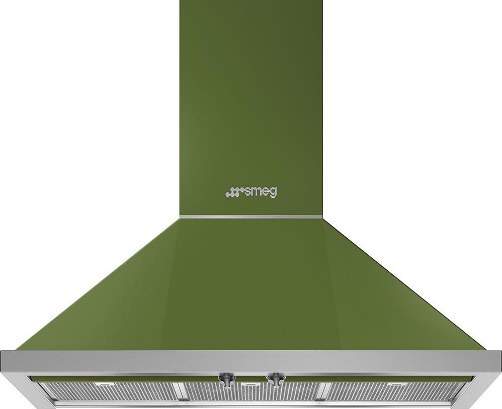 Smeg - 36" Portofino Wall Mount Vent Hood - Green - KPF36UOG (Special Order)