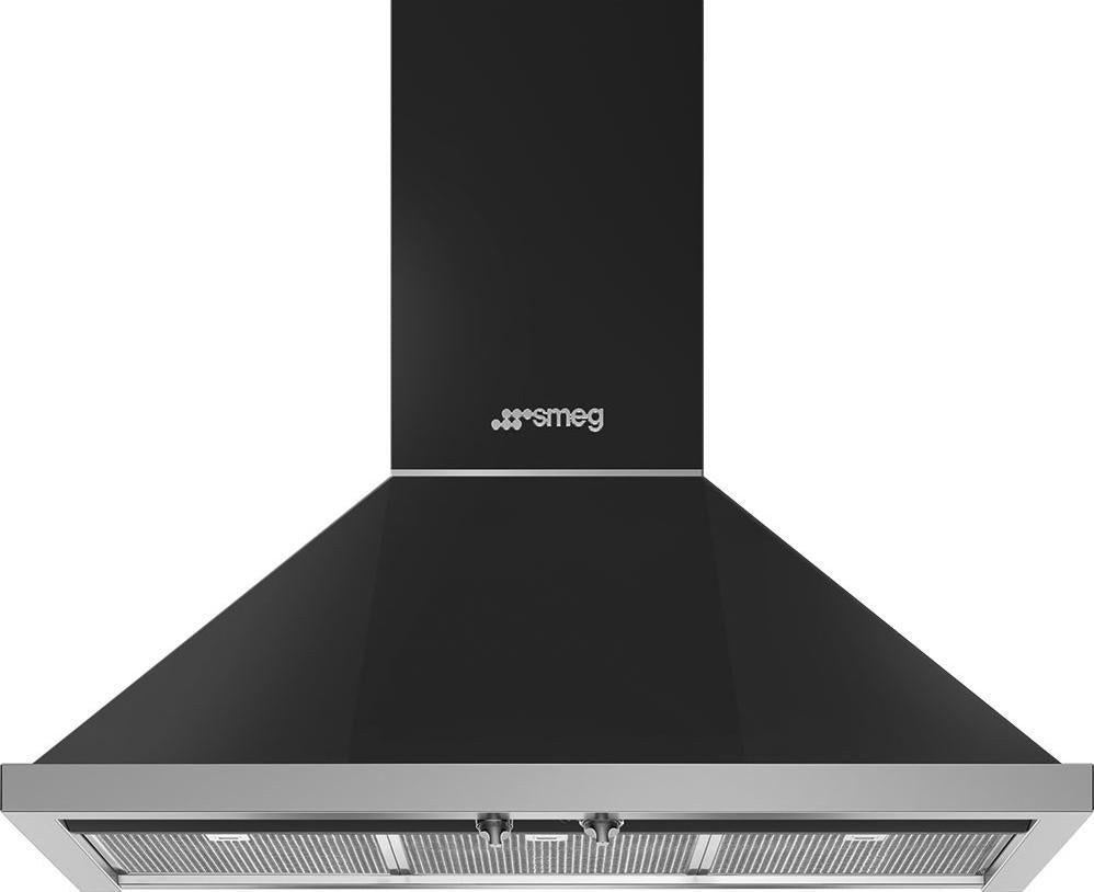 Smeg - 36" Portofino Wall Mount Vent Hood - Matte Black/Anthracite - KPF36UAN (Special Order)