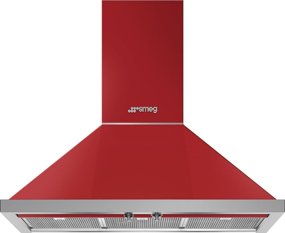 Smeg - 36" Portofino Wall Mount Vent Hood - Red - KPF36URD (Special Order)