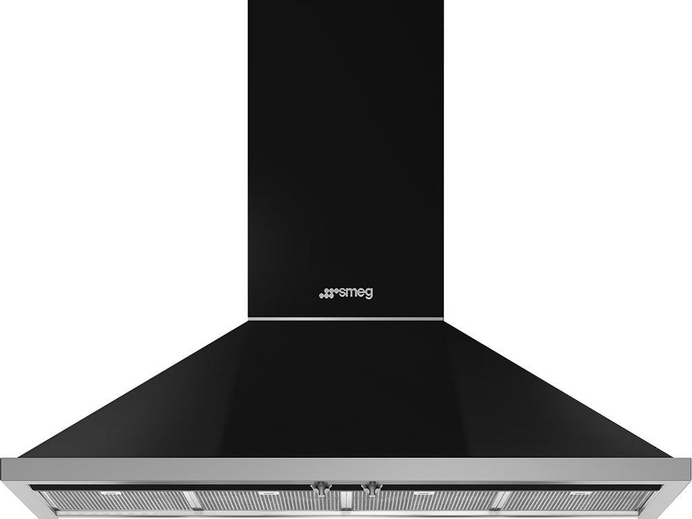 Smeg - 48" Portofino Wall Mount Vent Hood - Black - KPF48UBL (Special Order)