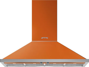 Smeg - 48" Portofino Wall Mount Vent Hood - Orange - KPF48UOR (Special Order)