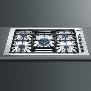 Smeg - Classic 36" Drop-In 5-Burner Gas Cooktop - Stainless Steel - PGFU36X (Special Order)