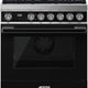 Smeg - Portofino 30" 4-Burner Gas Range Black - CPF30UGGBL (Special Order)