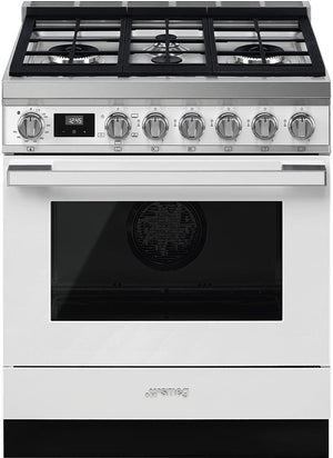 Smeg - Portofino 30" 4-Burner Gas Range White - CPF30UGGWH (Special Order)