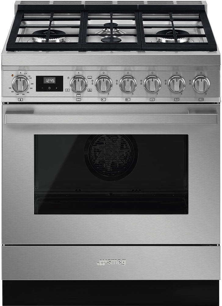 Smeg - Portofino 30" 4-Burner Stainless Steel Gas Range - CPF30UGGX (Special Order)