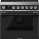 Smeg - Portofino 30" Matte Black Stainless Steel 4-Burner Dual Fuel Range - CPF30UGMAN (Special Order)