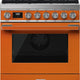 Smeg - Portofino 30" Orange Stainless Steel 4-Burner Dual Fuel Range - CPF30UGMOR (Special Order)