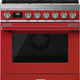 Smeg - Portofino 30" Red Stainless Steel 4-Burner Dual Fuel Range - CPF30UGMR (Special Order)