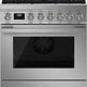 Smeg - Portofino 30" Stainless steel 4-Burner Dual Fuel Range - CPF30UGMX (Special Order)