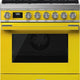 Smeg - Portofino 30" Yellow Stainless Steel 4-Burner Dual Fuel Range - CPF30UGMYW (Special Order)