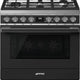 Smeg - Portofino 36" Black/Anthracite 5-Burner Gas Range Matte - CPF36UGGAN (Special Order)