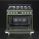 Smeg - Portofino 36" Green Stainless Steel 5-Burner Dual Fuel Range - CPF36UGMOG (Special Order)