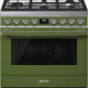 Smeg - Portofino 36" Green Stainless Steel 5-Burner Gas Range - CPF36UGGOG (Special Order)