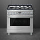 Smeg - Portofino 36" Stainless Steel 5-Burner Dual Fuel Range - CPF36UGMX (Special Order)