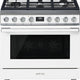 Smeg - Portofino 36" White Stainless Steel 5-Burner Dual Fuel Range - CPF36UGMWH (Special Order)