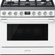 Smeg - Portofino 36" White Stainless Steel 5-Burner Dual Fuel Range - CPF36UGMWH (Special Order)