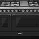 Smeg - Portofino 48" Black Stainless Steel 5-Burner Dual Fuel Range Matte - CPF48UGMAN (Special Order)