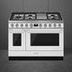 Smeg - Portofino 48" White Stainless Steel 5-Burner Dual Fuel Range - CPF48UGMWH (Special Order)