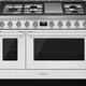 Smeg - Portofino 48" White Stainless Steel 5-Burner Dual Fuel Range - CPF48UGMWH (Special Order)