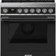 Smeg - Portofino Black/Anthracite 30" 4-Burner Gas Range - CPF30UGGAN (Special Order)