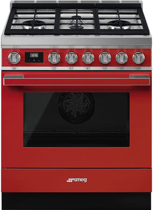 Smeg - Portofino Red 30" 4-Burner Gas Range - CPF30UGGR (Special Order)