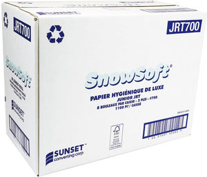 Snow Soft - 1100 Sq. Feet 2 Ply Jumbo Roll Bathroom Tissues JRT, 8 Rl/Cs, 70 Cs/Sk - JRT700