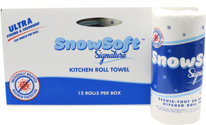 Snow Soft - 420 Sheet Signature Premium Kitchen Roll Towel, Pack of 12 - KTS42012