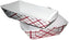 Specialty Quality Packaging - #100, 1 lb Rectangle Red Plaid Food Tray, Pack of 250 - 8701