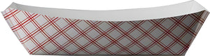 Specialty Quality Packaging - #300, 3 lb Rectangle Red Plaid Food Tray, Pack of 250 - 8703