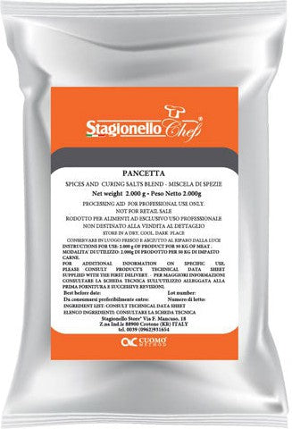 Stagionello - 2 Kg/Bag Curing Salts and Spice Blends for Long Fermentation Salami Pancetta, Pack of 6 - 47001