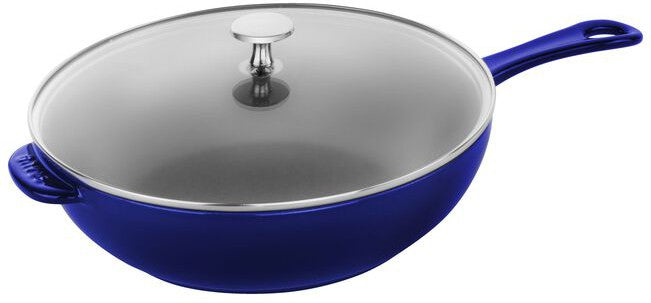 Staub - 10" Cast Iron Daily Pan With Glass Lid Blue (26 cm) - 1010647