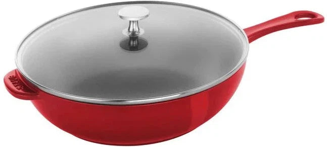 Staub - 10" Cast Iron Daily Pan With Glass Lid Cherry (26 cm) - 1010491