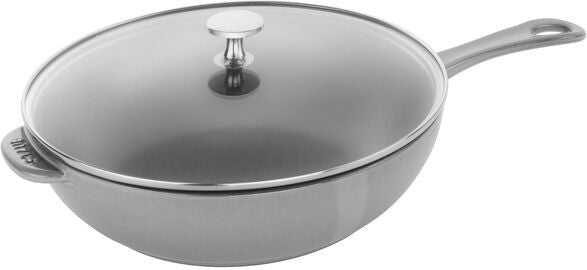 Staub - 10" Cast Iron Daily Pan With Glass Lid Grey (26 cm) - 1010645